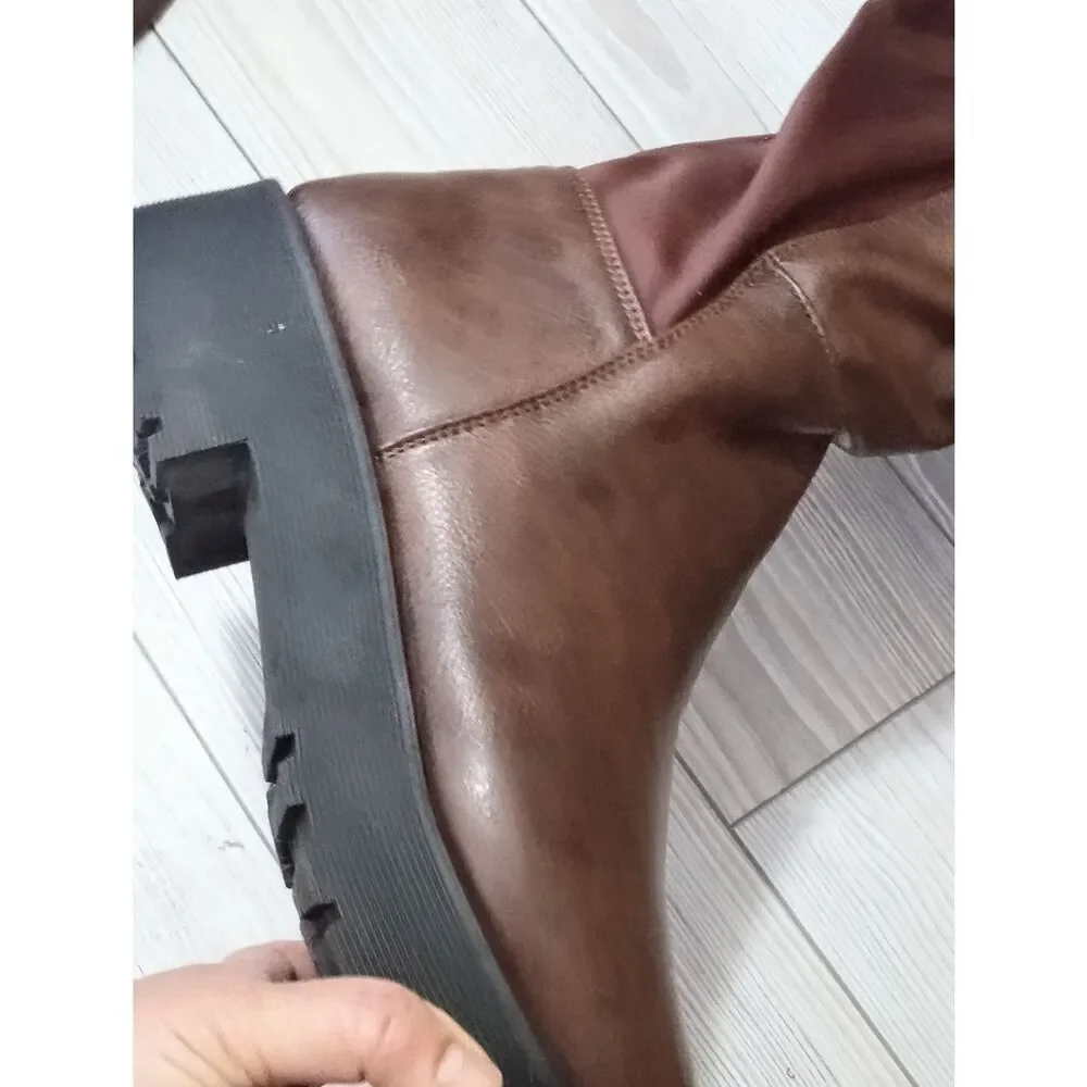 (R-4611) Dirty Laundry Womens Maybellene Chunky Heel Over the Knee Boots Sz 9.5